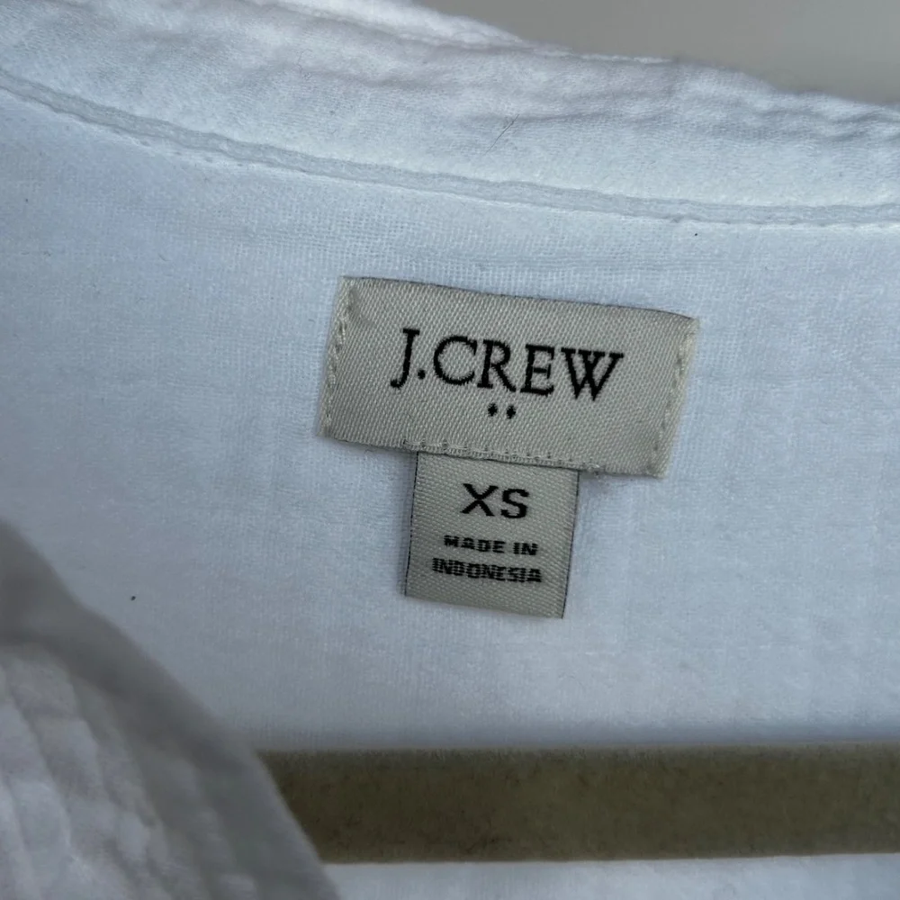 J. Crew White Button-Down Cotton Gauze Shirt, XS